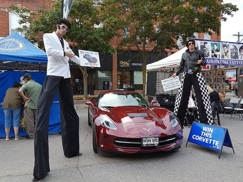 Always fun: Selling tickets at the Elvis Festival in Collingwood Corvette Lottery ticket sales at the Elvis Festival in Collingwood
